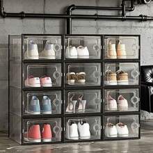6/12 Pieces Stackable Transparent Shoe Boxes, Sturdy Hard Plastic Shoe Box Storage, Easy To Assemble Free Combination Closet Sports Shoe Storage Box, Shoe Display Box, Suitable For Wardrobes, Entrances, Under The Bed, Practical Halloween/Christmas Gifts - 白色 - 查看 4