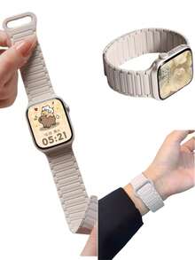 Magnetic Silicone Strap Compatible With 38/40/41/42/44/45/46/49mm, Compatible With Apple Watch Strap Ultra/Se11/10/9/8/7/6/5/4/3/2/1