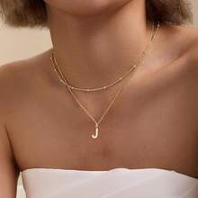 Initial Necklaces For Women 14k Gold Plated Dainty Layered A-Z Letter Pendant Necklaces For Women  Personalized Name Necklace Gold Jewelry Gifts Fashion Accessories2025 - j - 查看 6