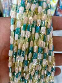 Environ 62 pièces de perles en cristal facetté de couleur mixte de 4x7 mm, matériaux de fabrication de bijoux DIY pour bracelets, colliers et accessoires