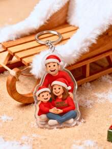 Llavero personalizado, llaveros acrílicos personalizados, colgantes acrílicos, regalo de Navidad, decoración navideña, adornos navideños, adorno colgante personalizado para el automóvil familiar, regalo para padres, abuelos, personajes de dibujos animados personalizados, llaveros acrílicos para uso diario, colgantes acrílicos para mochilas escolares de niños, colgantes de llaves acrílicos para personas mayores y llaveros acrílicos para conmemoraciones familiares