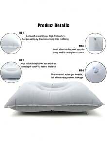 Portable Inflatable Pillow, Outdoor Nap Pillow, Inflatable Pillow, Travel Pillow, Sleeping Bag Pillow, Suitable For Travel, Camping, Nap, Office Rest, Unisex, Waterproof, Beach, Lumbar Pillow, Neck Pillow, Camping Essential Accessory, Holiday Essential - Multicolor - View 8