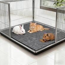 1pc Thick Anti-Bite, Anti-Scratch, Moisture-Proof, Water-Absorbent Small Pet Mat, Soft Plush Warm Hamster/Rabbit Cage Pad, Non-Slip Cat/Dog Cage Mat, Suitable For All Seasons