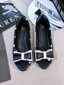 Women Flats - 中號圓點布料 - 查看 3