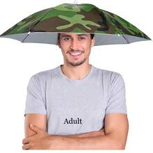 1 pièce Chapeau parapluie pour adultes femmes et hommes - Bandeau élastique mains libres, parasol pour la pêche/le camping/l'agriculture/le jardinage/les événements sportifs