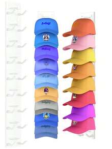 1/2 Packs Hat Organizer For Baseball Caps, Strong Adhesive Hat Rack For Wall, Multilayer Hat Storage Display Holder, Wall Mounted Hat Hooks Hold Up To 9/18 Hats For Closet Door And Bedroom (Black)