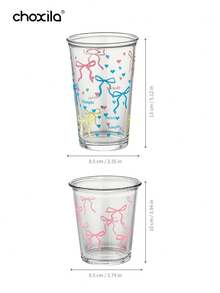 choxila 1个可爱女孩蝴蝶结波点抹茶杯，马克杯，牛奶杯，咖啡杯，浓缩咖啡杯，燕麦早餐杯，情侣马克杯，咖啡杯，玻璃杯，情人节礼物，手持杯，适合下午茶、卧室、学校和办公室使用。 - 玻璃杯 - 查看 5