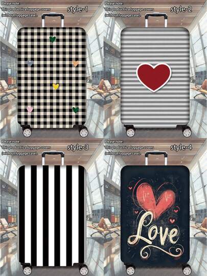 1 Pc 300g/M² J Simple Series Printed Pattern, Thickened Suitcase Protective Cover, Thickened Suitcase Accessories, Suitable For Business Trips, Vacations, Travel, Luggage Check-In, Back-To-School, Add Color To Your Suitcase. Suitable For 20-28 Inch Suitcases.