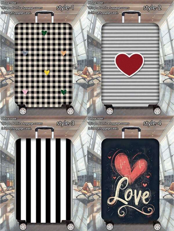 1 Pc 300g/M² J Simple Series Printed Pattern, Thickened Suitcase Protective Cover, Thickened Suitcase Accessories, Suitable For Business Trips, Vacations, Travel, Luggage Check-In, Back-To-School, Add Color To Your Suitcase. Suitable For 20-28 Inch Suitcases.