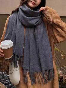 CISILY 女士冬季围巾/加厚保暖围巾/优雅简约颈巾/柔软优雅披肩，适合寒冷天气/日常及正式场合/完美的圣诞节/新年礼物/奢华冬季配饰/御寒必备/精致风格 - 彩色 - 查看 8