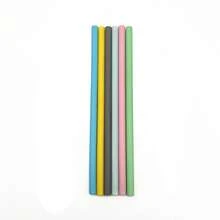 1 Set Reusable Silicone Straws With Cleaning Brush, High Temperature Drinking Straws For Coffee, Bubble Tea, And Outdoor Camping, Straight And Bent Styles Available - 彩色 - 查看 9