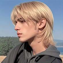 Men's Wig, Wavy Curly Wig, Realistic Men's Wig, Blonde Young And Handsome Wig Suitable For Daily Use, Vacation, Photography