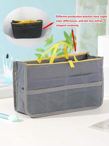 New Multi Functional Double Layer Zipper Bag With Convenient Travel And Large Capacity Divided Storage Bag, Handheld Lightweight And Large Capacity Makeup Bag, Double Zipper Thickened Toilet Bag, Multi Functional Data Cable Storage Bag, Sorting And Divided Storage Bag