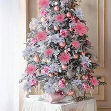 1/10pcs Christmas Decorative Gold Powder Pine And Cypress Branch Hollowed-Out Double-Layer Christmas Flowers, Simulated Pine And Cypress Branch Christmas Tree Decoration Ornaments, DIY Flower Garland Arrangement, Colorful Artificial Flowers, Christmas Party Table Center Decoration Ornaments, Vase Arrangements, Shining Red Gold Powder Christmas Christmas Flowers, Christmas Tree Decoration Flower Accessories - Verschiedenfarbig - Übersicht 20