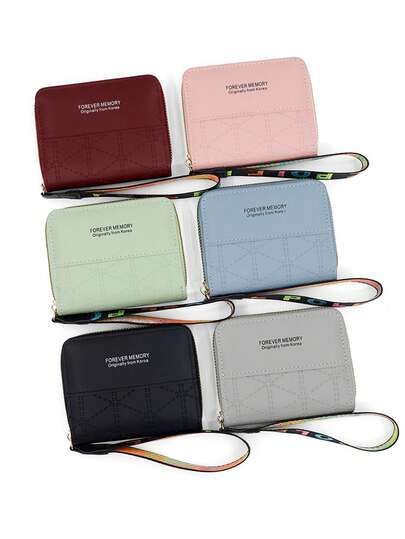 Girl's Cartoon Short Wallet, Minimalist Korean Style Student Coin Purse, Girl's Zipper Wallet Clutch