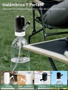 Bomba eléctrica para botellas de agua con tubos de agua - Dispensador de agua eléctrico, hidratación saludable, bomba de cubeta ajustable para uso doméstico y comercial. Dispensador de agua eléctrico de fácil uso con tubo corto extra y tapa, se adapta a la mayoría de los dispensadores y cubos de agua - 2 piezas - Ver 10