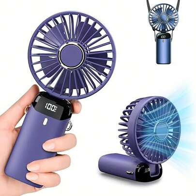 2025 NEW Handheld Fan, Combination Pack-White-Handheld Fan With 4000 MAh Battery Max 48 Hours Runtime,Pocket Fan Portable Battery Operated Or USB Powered Fan,5 Speeds,Mini USB Portable