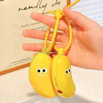 Banana Shaped Toothbrush Holder & Travel Case - Cute Smiling Face Design, Portable Hygienic Storage With Dust Cover, Plastic Bathroom Organizer Banana Shaped Toothbrush Holder With Toothpaste Compartment, Plastic Travel Case, Portable ABS Design - Essential For Home & Travel, Unique & Fun Gift Idea (Yellow, Green) - Suitable For Families, Travel And Adults