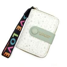 Japanese Style Student Wallet, Cute Cat Short Wallet, Multi-Function Card Holder Zipper Coin Purse, Cartoon Cat Ladies Wallet - Multicolor - View 9