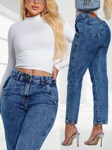 Milimetrica Women Jeans - 大理石花紋牛仔褲 - 查看 1