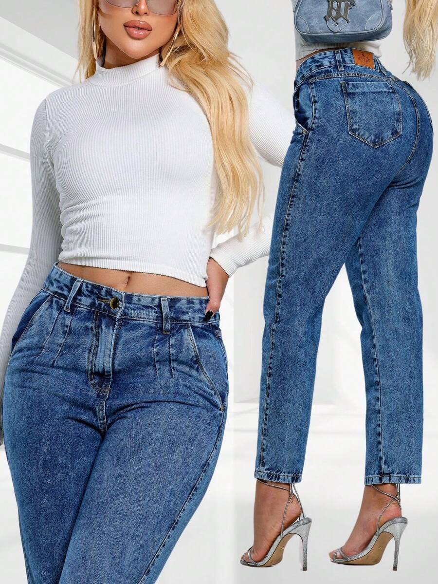 Milimetrica Women Jeans - 大理石花紋牛仔褲 - 查看 1