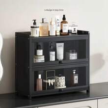 1pc Flip Cover Cup Holder Organizer, Desktop Cup Rack, Multi-Layer Storage Cabinet For Tea/Coffee Cups, Space-Saving, Easy Storage For Mugs