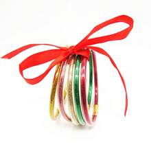 5pcs Mixed Glitter Filled Bracelets - Soft Glitter Silicone Shiny Color Bracelets - Children's Size - View 8