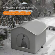 1 pezzo Rifugio per animali domestici da esterno caldo, rifugio a forma di cuore per gatti randagi, impermeabile e resistente al freddo, design chiuso e spazioso, adatto per tutte le stagioni, resistente alla masticatura - Multicolore - Visualizzare 2