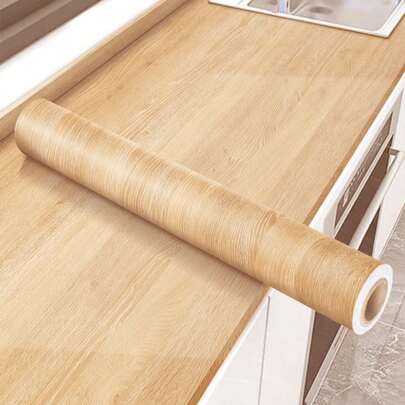 Rotolo di laminato in PVC effetto legno - Autoadesivo, resistente agli oli, facile da installare per piani di lavoro in cucina, armadi, tavoli e altro - Ideale per decorazione fai-da-te per la casa, decorazione piano di lavoro in cucina | Texture effetto legno | Materiale per carta da parati facile da installare, decorazione da parete, decorazione camera da letto