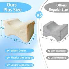 Almohada de pierna de tamao para dormir de lado, almohada de alineacin de columna vertebral suave extragrande, almohada de dormir lateral entre piernas para aliviar el dolor de cadera y - blanco - Ver 3