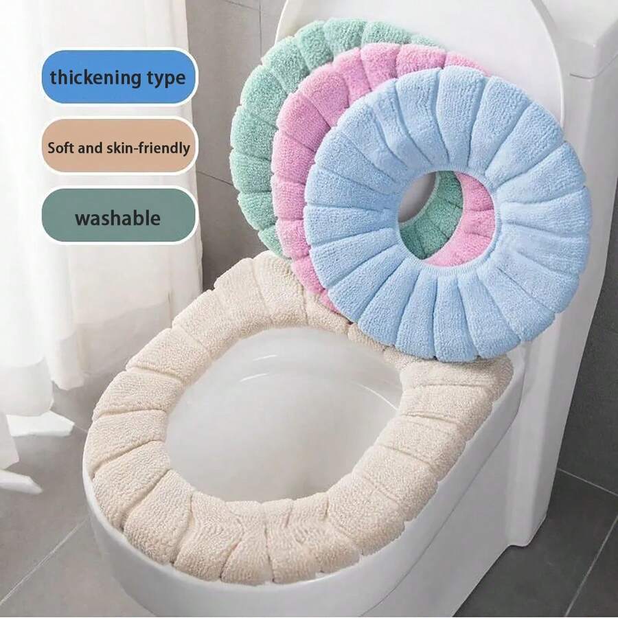 1pc Comfortable Winter Toilet Seat Cushion - Comfortable Height, Round Shape, No Electricity Needed - Essential Bathroom Accessory Bathroom Accessories Bathroom Tools - Multicolor - View 1