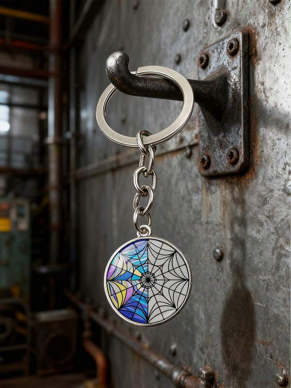 1 قطعة سلسلة مفاتيح جوثية لأدامز الأربعاء - إكسسوار لمحبي أفلام الرعب للنساء، سحر جوثي باللون الأرجواني والأسود، سلسلة مفاتيح متينة مناسبة للحقائب الظهر وزجاجات المياه وهدايا أعياد ميلاد المعجبين وعيد الهالوين - سلسلة مفاتيح دائرية أنيقة بتفاصيل رائعة، مثالية لعشاق أفلام الرعب، إكسسوارات حفلات الموضوع والإكسسوارات اليومية للحقائب، سلاسل مفاتيح السيارات للنساء، إكسسوارات السيارات للنساء هدايا للأخت والمعلم