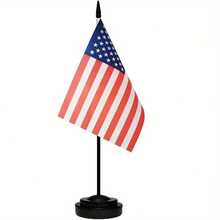 1pc United States And United Kingdom Union Flag Desktop Flag, United States And United Kingdom Table Flag, Small Mini United States And United Kingdom Double Table Office Flag, With 13inch Solid Black Pole And Black Base Miniature United Kingdom And United States Desktop Flag