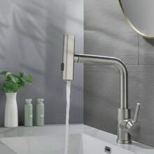 360° 旋转三合一不锈钢厨房水龙头，带触摸控制 - 瀑布、喷雾和水流模式，适用于蔬菜清洗、水果清洗和饮用水安全，镀铬表面，水果清洗水龙头 | 现代厨房水龙头 | 不锈钢水龙头 - 彩色 - 查看 4