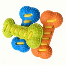 1个双层橡胶磨牙骨，适合狗狗，清洁牙齿，缓解无聊，适合金毛寻回犬和边境牧羊犬等大型犬种。