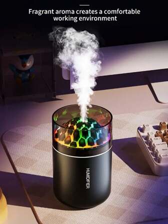 彩色 LED 香薰加湿器，彩虹 LED 香薰加湿器，7 色夜灯氛围灯，送给朋友/家人/同事的节日礼物，彩色灯光 USB 香薰扩散器加湿器，小巧便携式 6.09 盎司空气加湿器，适用于卧室、汽车、家庭、宿舍，USB 供电，无需电池