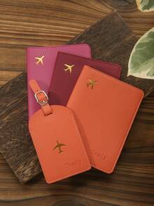 2PCS Custom Name Passport Holder With Luggage Tag Personalized Leather Passport Cover Luggage Tags Set Customized Travel Accessories Handmade Chic Maroon Travel Gift Birthday Bridesmaid Gifts For Friends Letter Portable,Multifunction,Versatile,Large Capacity,Functional,Practical,All-Purpose Contracted,Vacay Vibes/Vacation,Minimalist,Leisure,Preppy,Business Casual,Commuting Personalized,Custom,Customized Personalized Gifts For Women,Crossbody Bag/Cross Body,Travel Bag,Shoulder Tote Bag Ideal Gifts For Her,Ideal Gifts For Him Girlfriend,Family,Friends,Women, Rookies & White-Collar Workers,All-Purpose,Large Capacity,Versatile,Multifunction,Colorful,Cute,Adorable,Contracted,Funny,Kawaii,Y2K,Minimalist,Commuting,Business Casual,Basics,Custom,Personalized,Unique,Customized,Ideal Gifts For Him,Ideal Gifts For Her,Her,Family,Friends,Girlfriend,For Anniversaries,For Birthdays,For Holiday/ Vacation,For Outdoors/Outings/Travel/Hiking/Stadium/Sports/Climbing,For Business/Commute/Work/Office