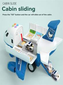 Children's Ejection Track + Storage Inertial Airplane Alloy Car, Musical Early Education Inertial Car Model, Parent-Child Interactive Educational Toys For Boys And Girls (Accessories, Buttons, Stickers, Colors, And Styles Are Random) - Multicolor - View 5