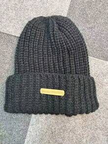 Neue modische, vielseitige, einfache Strickmütze, Fischerhut, Beanie, koreanisch stylischer, gesichtsschmeichelnder, dicker, warmer Hut für den Winter, gestrickte Wintermütze, Winterbekleidung