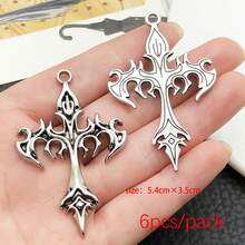 6 件大号十字架吊坠钥匙扣套装 - DIY 工艺用品，适用于项链、手链、钥匙扣和包包饰物 - 均碼 - 查看 10