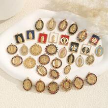 1 szt. Stal nierdzewna 18K pozłacana olejkiem kroplowym i diamentami, wielostylowe wisiorki DIY, zawieszki z zawieszkami, akcesoria do tworzenia biżuterii, akcesoria do tworzenia biżuterii damskiej ze stali nierdzewnej, biżuteria damska ze stali nierdzewnej, akcesoria damskie, odpowiednie do codziennego noszenia przez kobiety i na okazje, na prezent - wisiorek - Zobacz 4