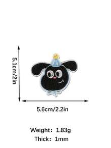 3 peças de remendos de tecido bordados com padrão de cachorrinho preto, apliques de costura autoadesivos de linha de poliéster versáteis e modernos, adequados para artesanato faça você mesmo em roupas, bolsas, sapatos, cortinas, capas de celular e decoração de casa