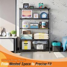 M MZG 1250 Lbs/1000 Lbs Heavy Duty Storage Shelf,  NSF-Certificate Industrial Metal Steel Wire Shelving Unit For Garage, Pantry, Laundry Room & Kitchen Organization, Easy Assembly Metal Rack, Black 13.8" D X 35.4" W - 黑色 - 查看 4