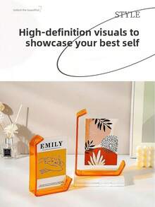 6/7英寸L型亚克力相框 - 高级透明展示架，适用于个性化照片，边缘清晰 - 现代家居及办公装饰 - 秋季画廊升级款，假日回忆系列，感恩节桌面摆件，简约时尚装饰，奢华礼品之选 - 彩色 - 查看 11