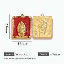 1 szt. Stal nierdzewna 18K pozłacana olejkiem kroplowym i diamentami, wielostylowe wisiorki DIY, zawieszki z zawieszkami, akcesoria do tworzenia biżuterii, akcesoria do tworzenia biżuterii damskiej ze stali nierdzewnej, biżuteria damska ze stali nierdzewnej, akcesoria damskie, odpowiednie do codziennego noszenia przez kobiety i na okazje, na prezent - wisiorek - Zobacz 24