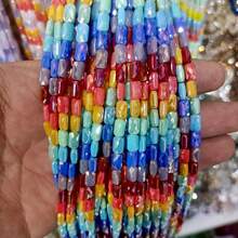 Environ 62 pièces de perles en cristal facetté de couleur mixte de 4x7 mm, matériaux de fabrication de bijoux DIY pour bracelets, colliers et accessoires