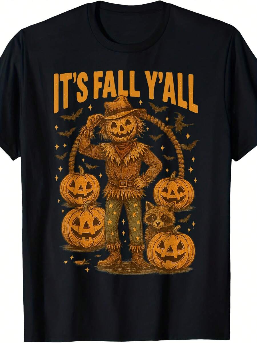 It's Fall Yall Thankful Grateful Scarecrow Thanksgiving PUM T-Shirt - 款式8 - 查看 1