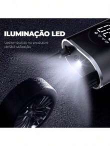 Mini Portable Air Compressor Rechargeable Digital USB Tire Inflator Immediate Shipping - màu đen - Xem 5