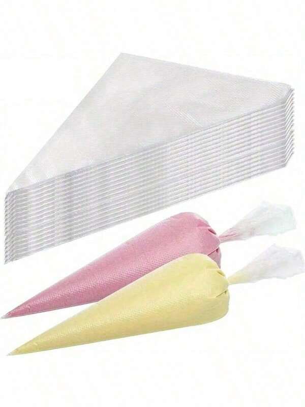 50 szt./zestaw jednorazowych rękawów cukierniczych, idealnych do dekorowania ciast – idealnych do lukrowania, polewania i ciasteczek – niezbędnych narzędzi do pieczenia i akcesoriów kuchennych na powrót do szkoły, Boże Narodzenie, Halloween, Nowy Rok, wesele, przyjęcie urodzinowe, tematyczne artykuły do pieczenia