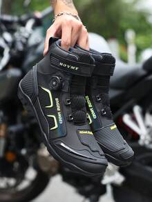 Motorcycle Shoes, Off-Road Motorcycle & Street Bike Gear, Racing Boots, Suede Leather Off-Road Motorcycle Boots, Professional Men's Motorcycle Boots